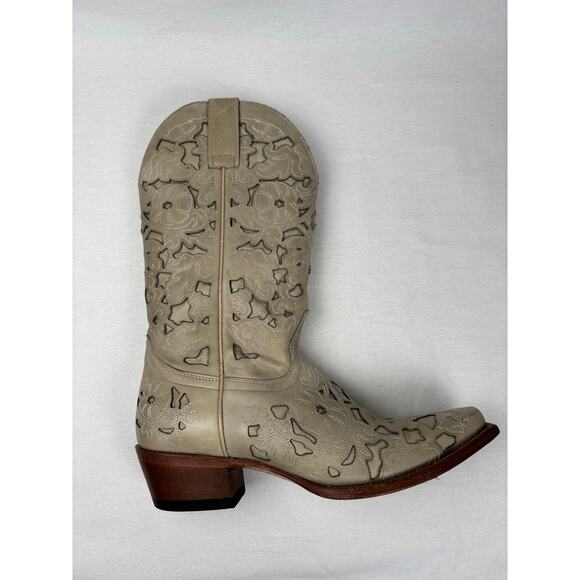 SHYANNE WOMENS LASER CUT WESTERN LEATHER COWBOY BOOTS SIZE 8.5M Festival Country - Picture 12 of 12